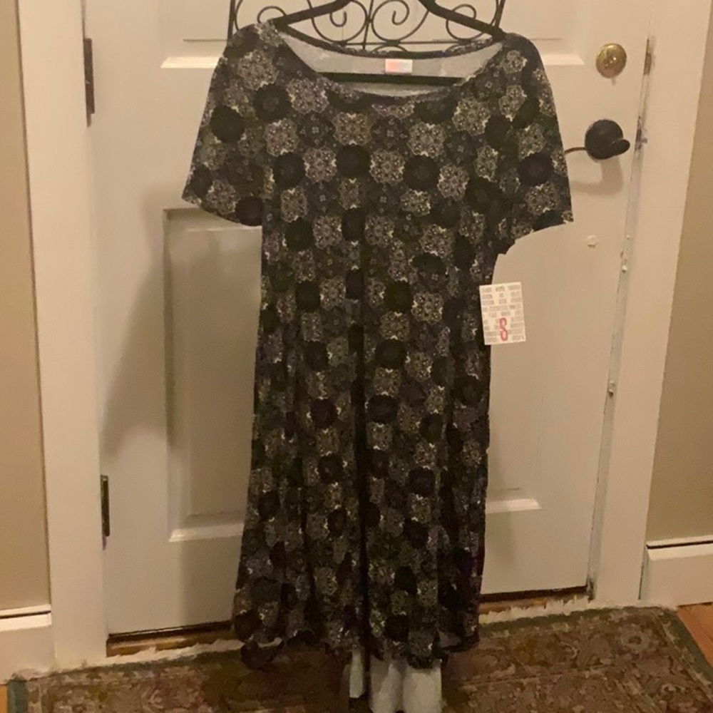 LuLaRoe Carly swing dress, black and white, Small, new with tags